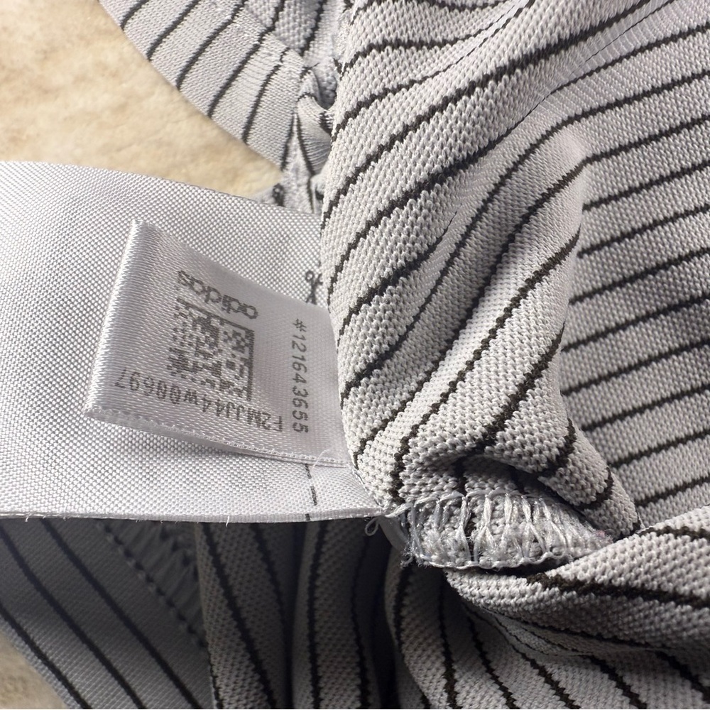 Adidas Loch Lloyd Golf Polo Gray Striped Country Club Men’s Large Kansas City - Picture 6 of 10